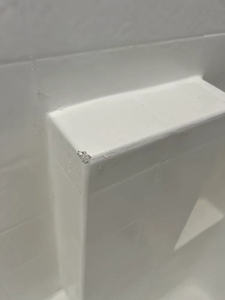 Cracked bathtub before repair in Los Angeles