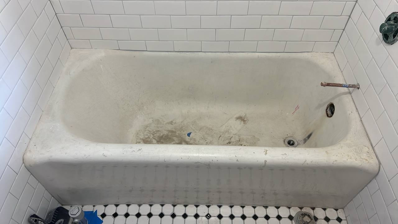 Bathroom with original charm before professional restoration in Pasadena home
