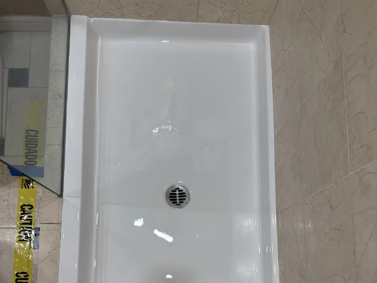 Shower after professional refinishing in Los Angeles